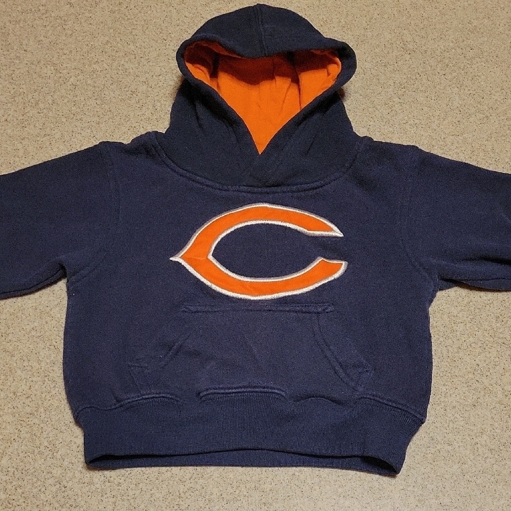 NFL Kids Apparel Navy and Orange Chicago Bears Team Hoodie Size 2T